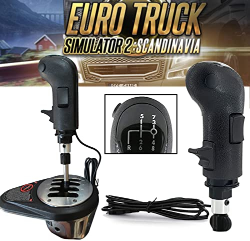 Obokidly USB PC Schaltknauf für ATS & ETS2; PC für Logitech G923 G29 G27 G25/Thrustmaster TH8A/FANATEC ClubSport Shifter SQ Schaltknauf (schwarz, A-für Thrustmaster TH8A)