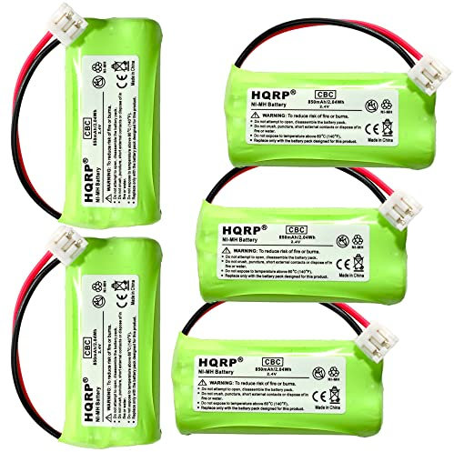 HQRP 5-Pack Cordless Phone Battery Compatible with VTECH BT183348 BT283348 89-1326-00-00 89-1300-00-00 8913260000 89-1300-01-00 89-1330-01-00 Telephone Replacement