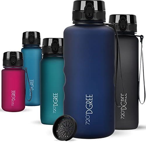 720°DGREE Gourde 2l “uberBottle“ +Tamis à Fruits, softTouch - Sans BPA, Anti-fuite - Bouteille d'Eau XXL - Water bottle, Bidon idéale pour Sport, Gym, Randonnée, Camping, Université, Yoga, Travail