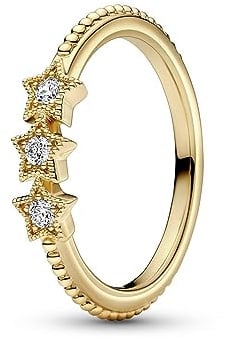 Pandora Stars 14k gold-plated ring with clear cubic zirconia