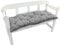 NYVI Bankauflage Ibiza 140x45 cm Grau Kariert 2er Set - Polsterauflage für Gartenbänke Gemütlich & Langlebig - Sitzauflagen für Bänke Outdoor & Indoor - Sitzkissen Auflage Bank Sitzbank