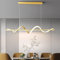 LED Hängelampe Dimmbare Pendelleuchte Esstisch Pendellampe, Modernes Spirale Design Esstischlampe Höhenverstellbar Hängeleuchte mit Fernbedienung ​Hängelampe für Esszimmer Küche Büro (Gold, 100cm)