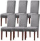 Stuhlhussen 6er Set, Universal Stretch stuhlbezug Stuhlüberzug Esszimmerstühle Bezug, Elastische Moderne Abnehmbar Waschbar Stuhlhussen für Esszimmerstühle, Küche, Hochzeit, Bankett, Hellgrau