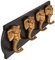 Deko Garderobe ''Golden Elephant'' - mit 4 Kleiderhaken in Form von Elefantenköpfen - Breite 48cm - Aufbewahrung Halter für Jacken Mützen Hüte Regenschirm
