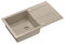 QUADRON Lavello Beige | dimensioni 78 x 45 x 18,5 cm | lavello in granito CHRISTIAN 111 lavello da cucina a vasca singola | con sifone e scolapiatti manuali | lavello da incasso a 1 vasca