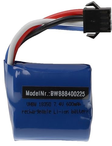 vhbw Batterie pour modéle RC par ex. Voiture de Course Avion (600mAh, 7,4V, Li-ION, 40 x 38 x 21 mm, SM-4P)