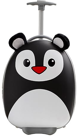 Reisetrolley Hartschalentasche Koffer für Kinder Rollerkoffer Kinderkoffer Kinderkoffer 16 Zoll mit LED Rädern, Koffer für Jungen und Mädchen für die Reiseschule, Pinguin