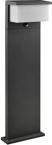 Trio Leuchten LED Außen Wegeleuchte Nestos 440969142, Aluminium Druckguss Anthrazit, Schirm Kunststoff Weiß, inkl. 13 Watt LED, Bewegungssensor