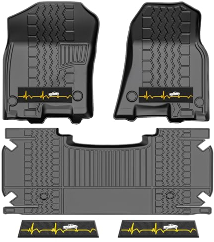 rutschfeste Allwetter-Fußmatten für Dodge Ram 1500 New Body Crew Cab 2019–2024, Gummi-LKW-Bodeneinlagen mit Wetterstreifen, Automobil-Teppich für Winter, Ski, Jagd, Camping, 5 Stück