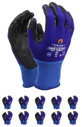 MCR Safety CONTOUR AIR/Premium Montage-Handschuhe/Größe 6, 10 Paar/Blau/Höchste Qualität/Montagehandschuhe/Made in USA/Handschuhe Arbeitshandschuhe