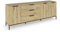 Rauch Möbel Flipp, Sideboard, TV-Schrank, Kommode mit Stauraum, mit Metallkufe graphit, Eiche Artisan, Holz, 3-türig, Glastüren, 3 Schubladen, Griffe graphit, 199x72x42cm