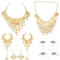 NICENEEDED 6-Teiliges Bauchtanz-Schmuckset, Goldmünzen Kopfschmuck Ohrringe Halskette Armband, Gesicht Temporäre Tattoos Indien Kopfbedeckung