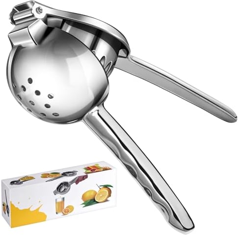 Spremi Limone, Sopito Spremiagrumi Manuale Acciaio Inox Robusto e Anti-Caustico Spremiagrumi Manuale per Cucina, Bar e Ristorante, 7cm di Diametro