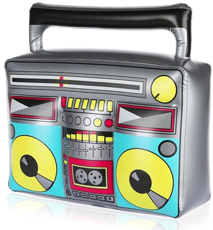 FunX Aufblasbarer Ghettoblaster - 80er 90er Jahre Accessoire für Karneval, Partys und Kostüme - Bad Taste, Aerobic, Hip Hop Outfit - 44 x 40cm (Groß)