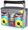 FunX Ghettoblaster hinchable – Accesorio para carnaval, fiestas y disfraces, botón de baño, aeróbic, hip hop, 44 x 40 cm (grande)