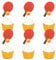 Ercadio 24 Pack Double Sided Table Tennis Cupcake Toppers Table Tennis Cupcake Picks Table Tennis Birthday Cake Decorations Baby Shower Table Tennis Sports Theme Party Cake Decorations, Red-2