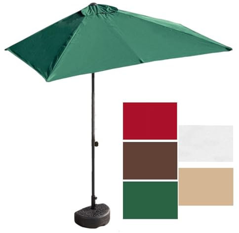 DSKJHI Kleiner Sonnenschirm für Balkon 200/250 cm Halbschirm Wasserdicht Garten Terrasse Marktschirm, Rechteckig Polyester Bezug, Stahlgestell (Farbe : Grün, Größe : S)