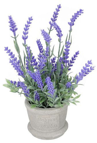 PartyKindom Künstlicher Lavendel Im Topf 22 cm Hohe Deko Pflanze Für Wohnzimmer Büro Schlafzimmer Fensterbank Realistische Kunstblume Zur Innen- Und Außendekoration