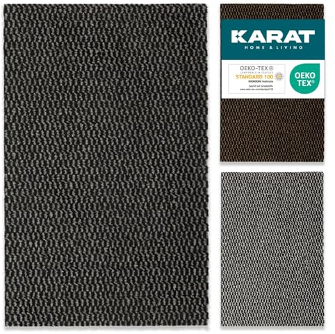 KARAT Fußmatte Aussen & Innen, Schmutzfangmatte 120x180cm Schwarz-grau für Haustür & Outdoor Schmutzfangläufer nach Maß, Schmutzfangteppich Meterware, Türmatte waschbar & rutschfest Melange