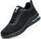 VAVOBIS Safety Trainers Men Womens Safety Shoes with Steel Toe Cap Trainers Non Slip Lightweight Work Trainers Breathable Puncture Proof Work Shoes，Black UK 9