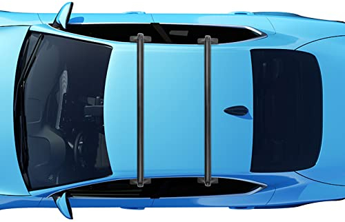 Dachträger Universal 100cm, Dachträger Geschlossene Reling Traglast 75KG, Aluminium Roof Rack Dachträger für Reling Abschließbar Dachgepäckträger Auto 2-teilig, Schwarz