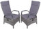 2er Set Hochlehner Almada Kunststoffgeflecht Relaxsessel Garten Sessel Stuhl Möbel