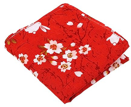 Amosfun Stk Furoshiki-bento-tasche Japanisches Taschentuch Japanischer Stoff Isoliertes Bento Wickeltuch Aus Stoff Gesteppte Tischsets Strapazierfähiges Taschentuch Rot Gedrehtes Garn