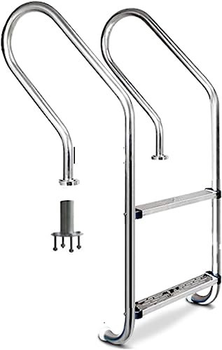 SFSLBFB Échelle de Piscine creusée, marches de Piscine, marches en Acier Inoxydable à 2 marches pour Piscine intérieure/extérieure, échelle antidérapante Robuste