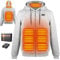 Wodesid Sweat à Capuche Chauffé Veste chauffante Homme Femme avec Batterie Incluse, 12000mAh Rechargeable Zippé Veste Chauffante à Capuche