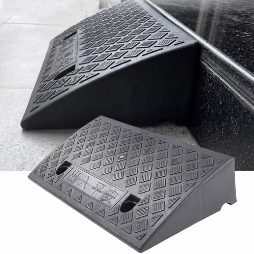 Gummi-Rampe für Einfahrt, Eingang und Garage, Rollstuhl-zugängliche Laderampe für Türen und Treppen, 15,2 cm, Schwarz, 50 x 27 x 11 cm