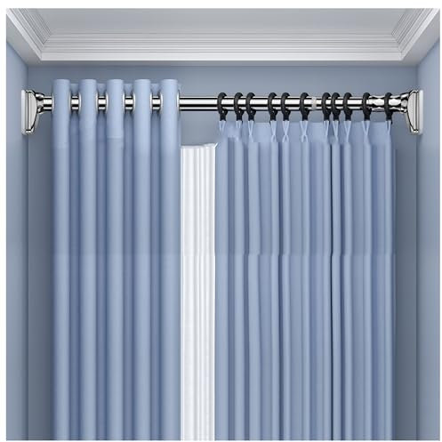 Barra de cortina de ducha de tensión ajustable de acero inoxidable para ventana, armario, cocina, 360 cm, 450 cm de longitud
