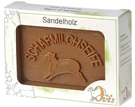 luterna Ovis Schafmilchseife Sandelholz, 100% Bio, für die tägliche Dusche, eckig, 100 g, verpackt