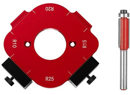 Eckradius-Frässchablonen,R10 R15 R20 R25 Radius Jig Router Schablonen,Corner Radius Routing Templates Frässchablonen,Bündigfräser-Fräser,Für Tische Stühle Bilderrahmen Holzecken