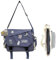 Inshere Ästhetische Crossbody Tasche mit niedlichen Pins und Ornament, Nylon Schulter Messenger Tasche Japanische Kawaii Tasche für Frauen Männer Blau