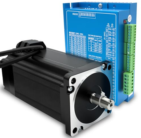 1 Achsen NEMA34 Closed Loop Schrittmotor Bausatz 12 Nm 6A 2-Phasen 1000PPR Hochdrehmoment Servomotor mit Rückkopplung & DSP Hybrid Closed-Loop-Steppermotor Treiber für 3D-Drucker CNC Kit