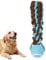Rope Ball Dog Toy, Pet Teething Tennis Ball Design, Interactive Chew Toy for Dogs, Perfect for Home, Park, Backyard, and Garden Plays, 8.27x2.36x4.72 inches, Yellow Blue
