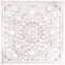 Décoration murale en bois creux sculpté unique - 30 x 30 cm - Motif floral rustique - Blanc vieilli - Sculpture murale décorative pour maison, couloir, salon, café, bureau (carré)
