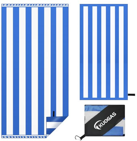 KUOGAS Serviette de Plage XXL 90 * 180, Grande Serviette en Microfibre à SéChage Rapide, Serviette de Bain sans Sable, Couverture de Plage pour Femmes (Bleu Profond)