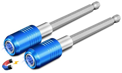 2 Stücke Magnetischer Schnellwechsel-Impact-Bithalter, 4-Zoll bit halter für 1/4-Zoll-Sechskantschaft, Ideal für Schraubendreherbits, Muttern, Bohrer und Steckschlüsseladapter