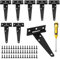APOMOONS 8 Pezzi Cerniere A T Pesanti in Ferro Metallico Cerniere per Porte con 48 Viti Cerniere per Porte in Legno per Cancelli Finestre con Cacciavite da 3 Pollici(Nero)
