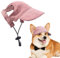 Voarge Hunde Baseballmütze, Verstellbar Hundecap mit Ohrlöchern Sonnenhut Sommer Reise Hut, Cord, atmungsaktiv, Hunde-Sonnenhut (Rosa, M)
