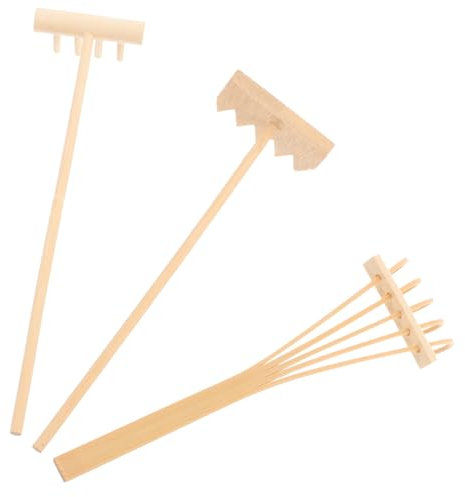 Milisten 3pièces Mini Râteau Zen Ensemble De Outils pour Jardin De Sable Décoration Feng Shui Et pour Bureau Et Maison