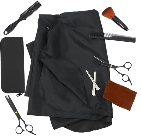 DECOMELODY Professionelles Schwarz aus Edelstahl Inklusive Haarschneide Effilierschere Vielseitig Einsetzbar für Glattes und Dünnes Haar Barber Haarschneidescheren für Präzises Styling