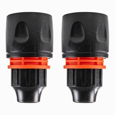 10mm Female Hose Connector 2 Pack - Click Lock Quick Connect Fittings for Spiral Curly Hose Window Cleaning Water Fed Pole System - Leak Resistant Plastic Coupler - Hozelock Gardena Compatible