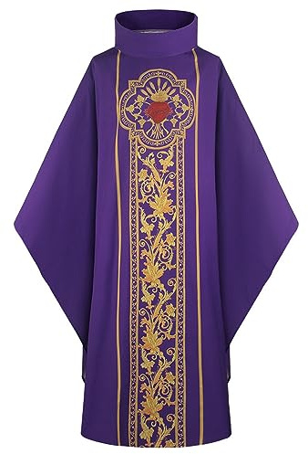 RUMAOZIA Costume da papa, uomo e donna, sacerdote, clero, mantello da uomo, vestito liturgico, adulto sacerdote, misura capo, celebrante, chiesa cattolica, padre massa, gilet medievale