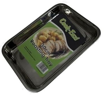 Baking/Roasting Tray Stainless Steel 30cm Kitchen Oven Cooking Pan