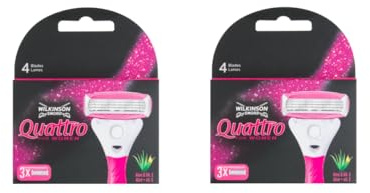 2 x Wilkinson Sword Quattro für Damen Rasierklingen - 2 Packung zu 3 Klingen