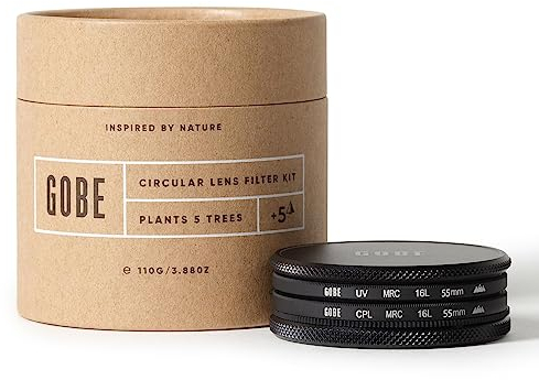 Gobe - Kit de Filtros para Objetivo 55 mm UV + Polarizado Circular (CPL) (Pro)