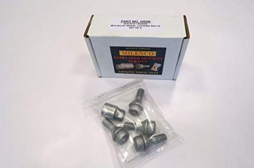 Milenco Locking Wheel Nuts 15 Wheels Set of 4 Complete with 1 Key