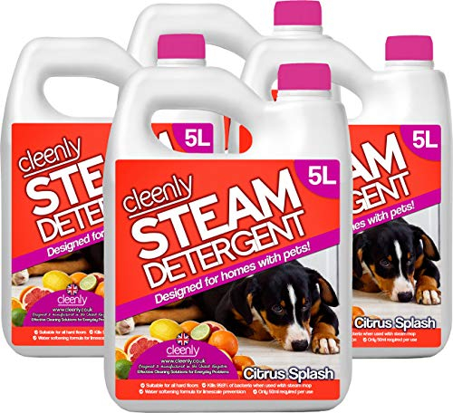 Cleenly Pet Steam Detergent for Steam Mops (20 litres) - Citrus Splash - Designed for Homes with Pets - Suitable for All Hard Floors